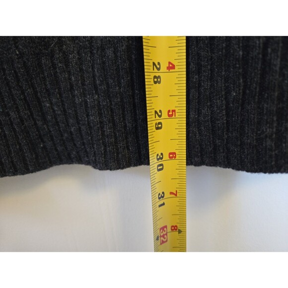 J Crew Sweater Mens L Grey 1/4 Zip Lambswool Angora Rabbit Cashmere Cable Knit - Picture 7 of 8